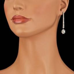 14k White Gold 3.90ct Diamond Earrings