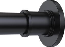 BRIOFOX Industrial Shower Curtain Rod, 27-43", Stainless Steel, Matte Black, Retail $30.00