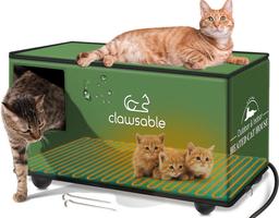 Clawsable Waterproof Cat House. Heated, XL [25"x13"x13").  Retail $100.00
