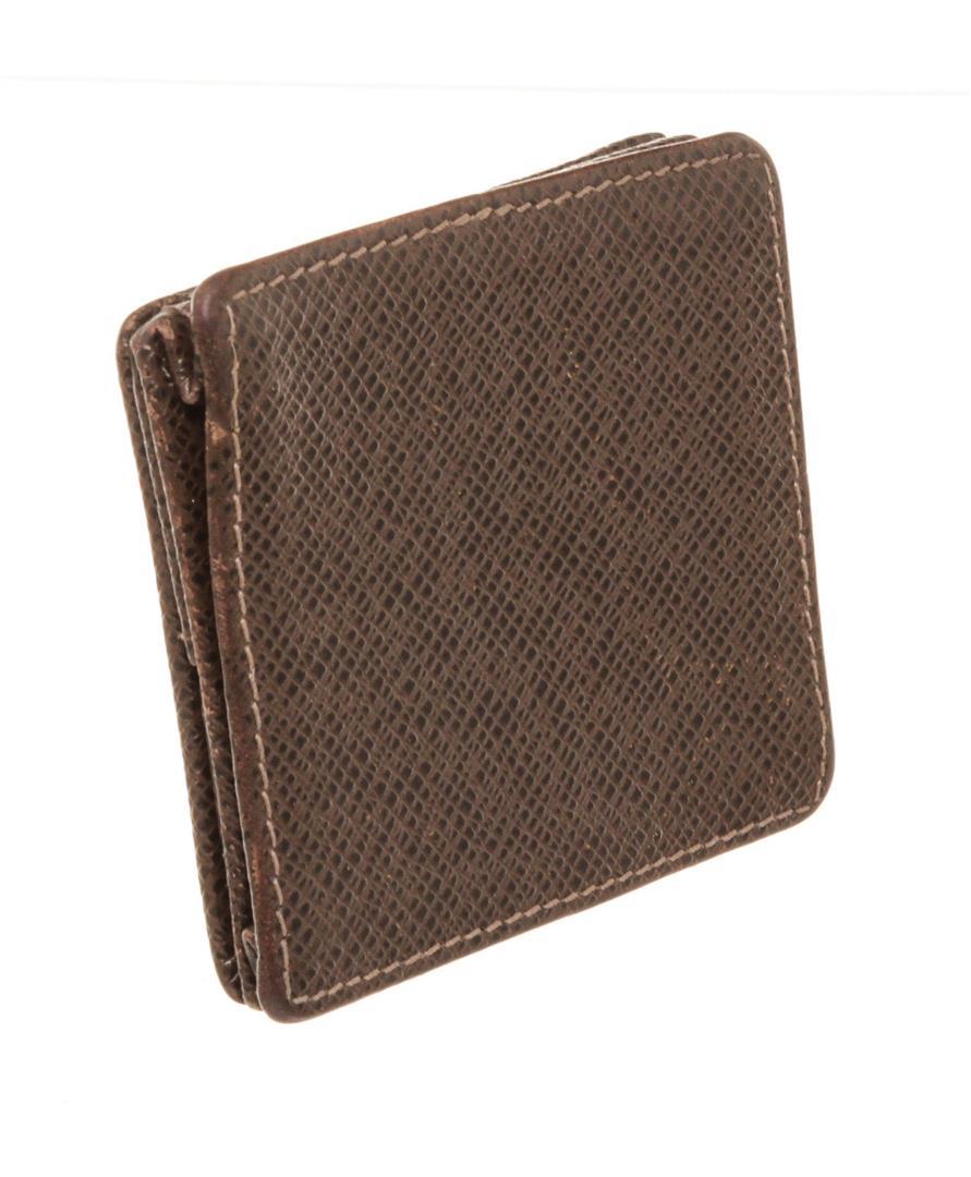 Louis Vuitton Black Leather Coin Case Taiga Wallet