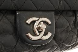 Chanel Black Leather Accordian Flap Bag