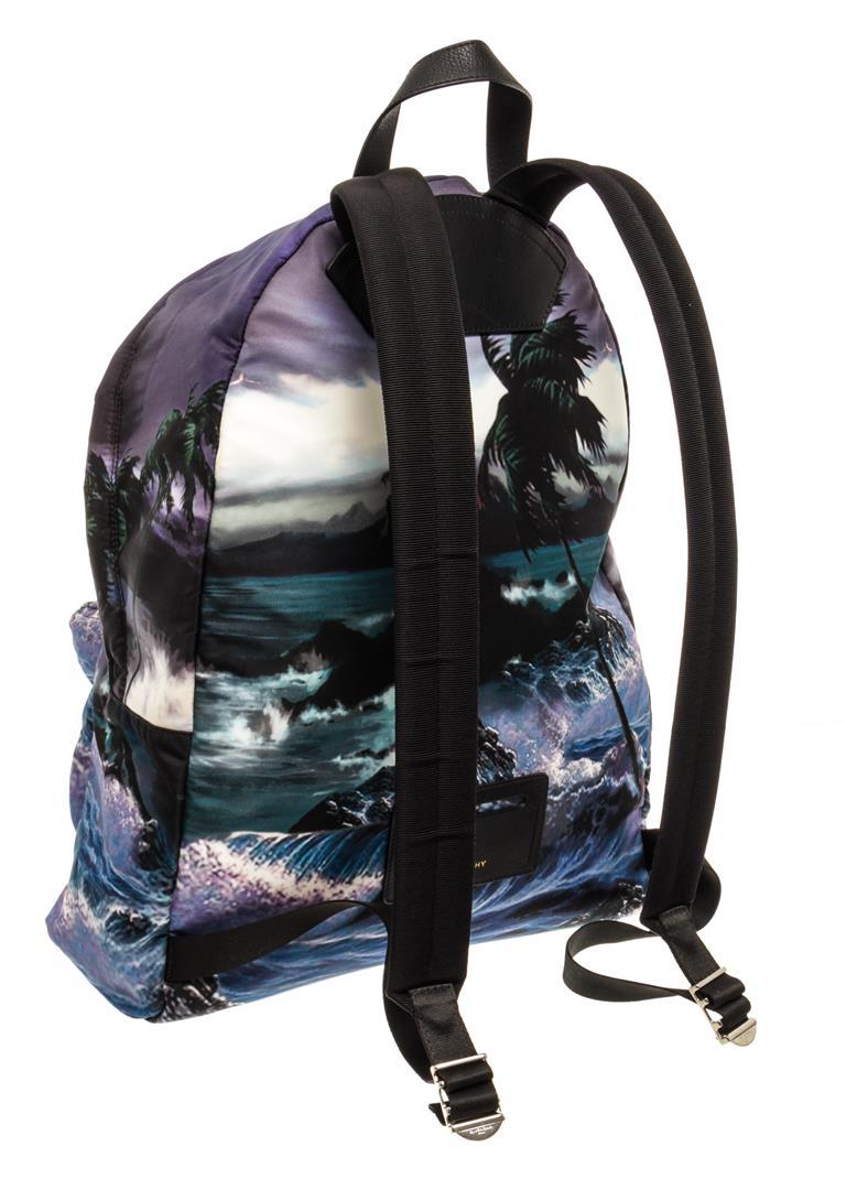 Givenchy Printed Beach Canvas Pocket Backpack