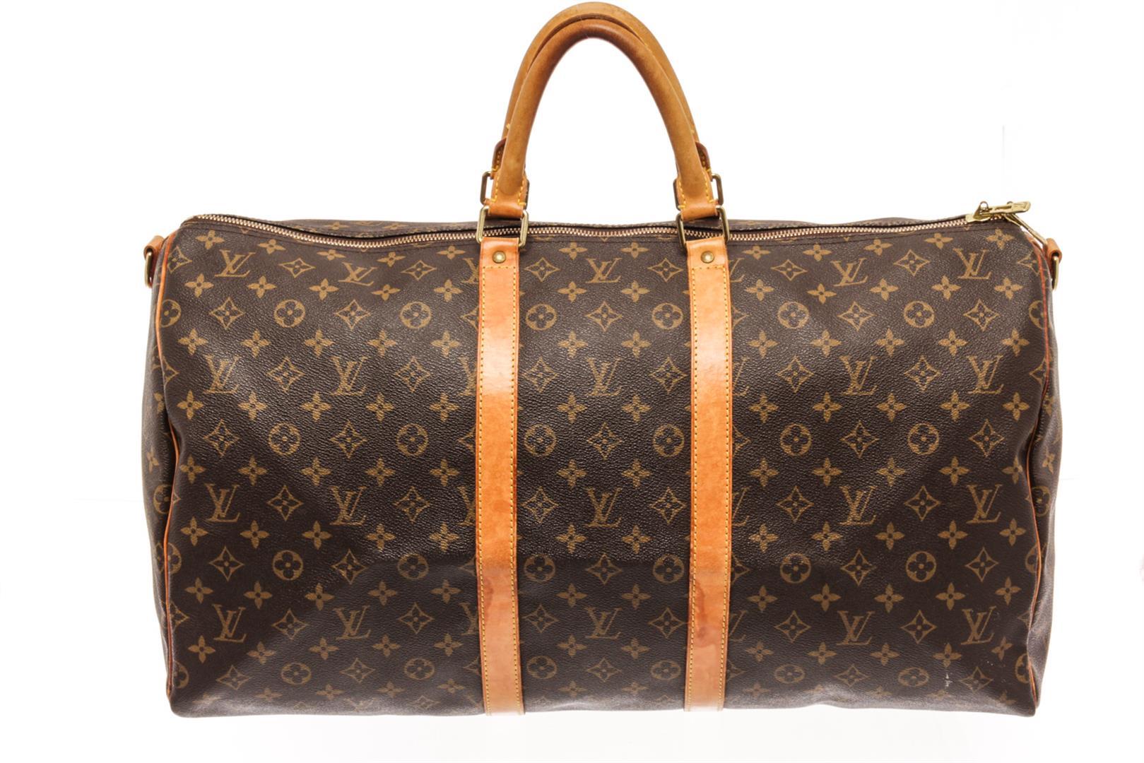 Louis Vuitton Brown Monogram Canvas Bandouliï¿½re Keepall 55 Travel Bag