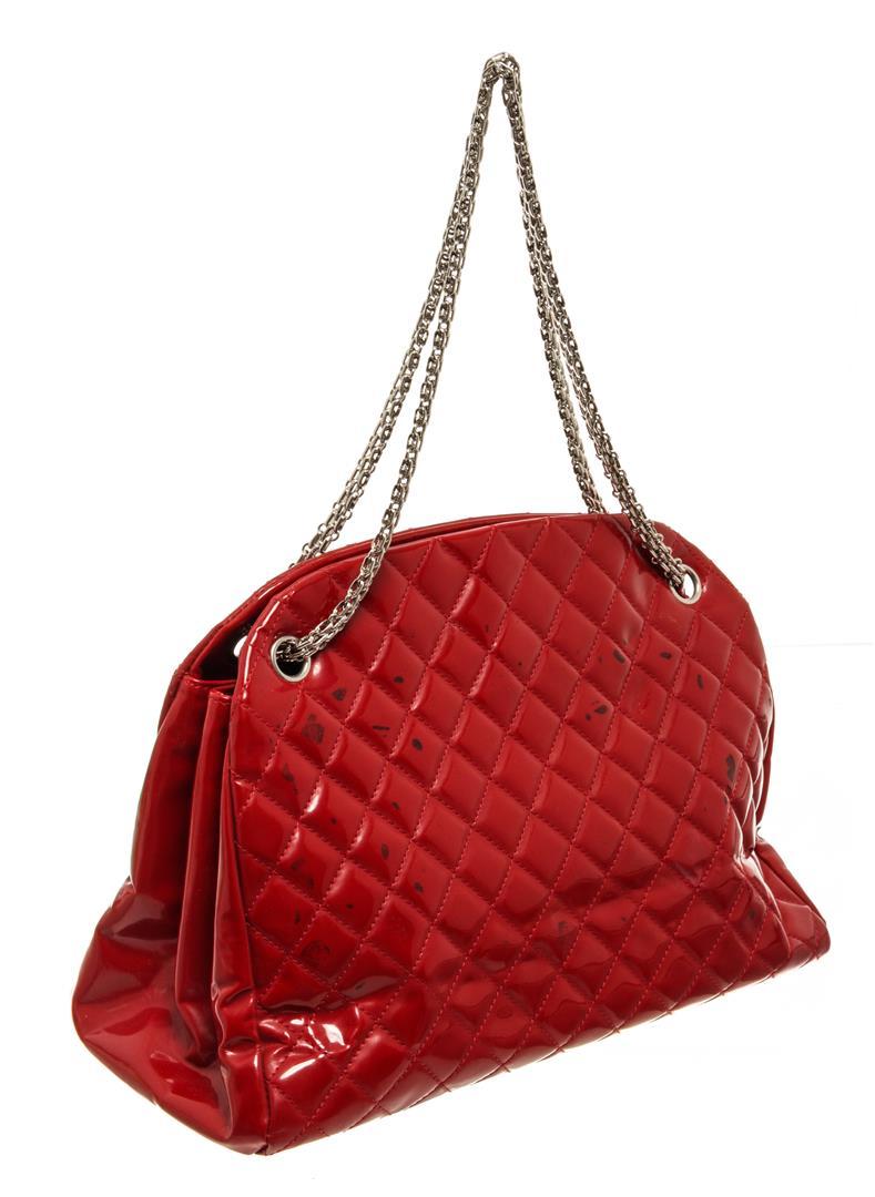 Chanel Red Leather Mademoiselle Bowler Bag