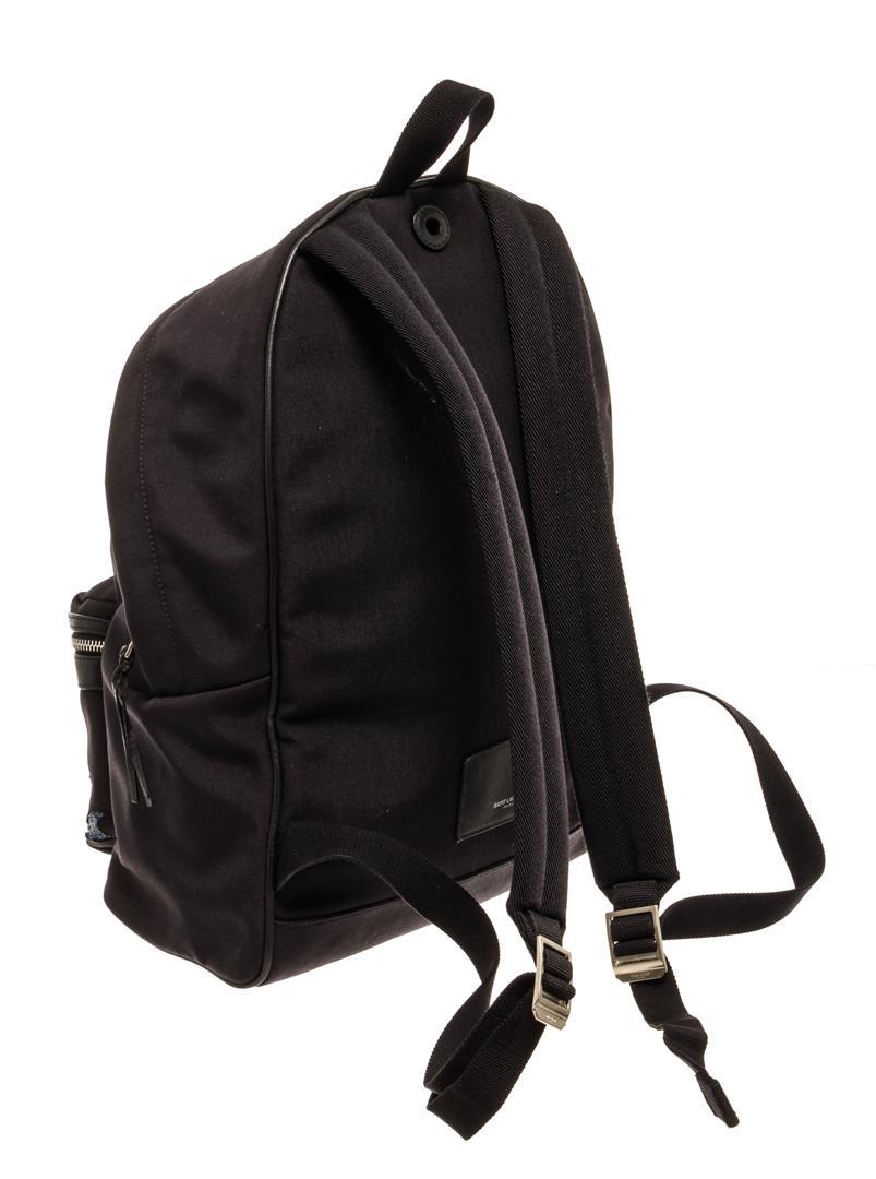 Saint Laurent YSL Black Tropical Canvas Backpack