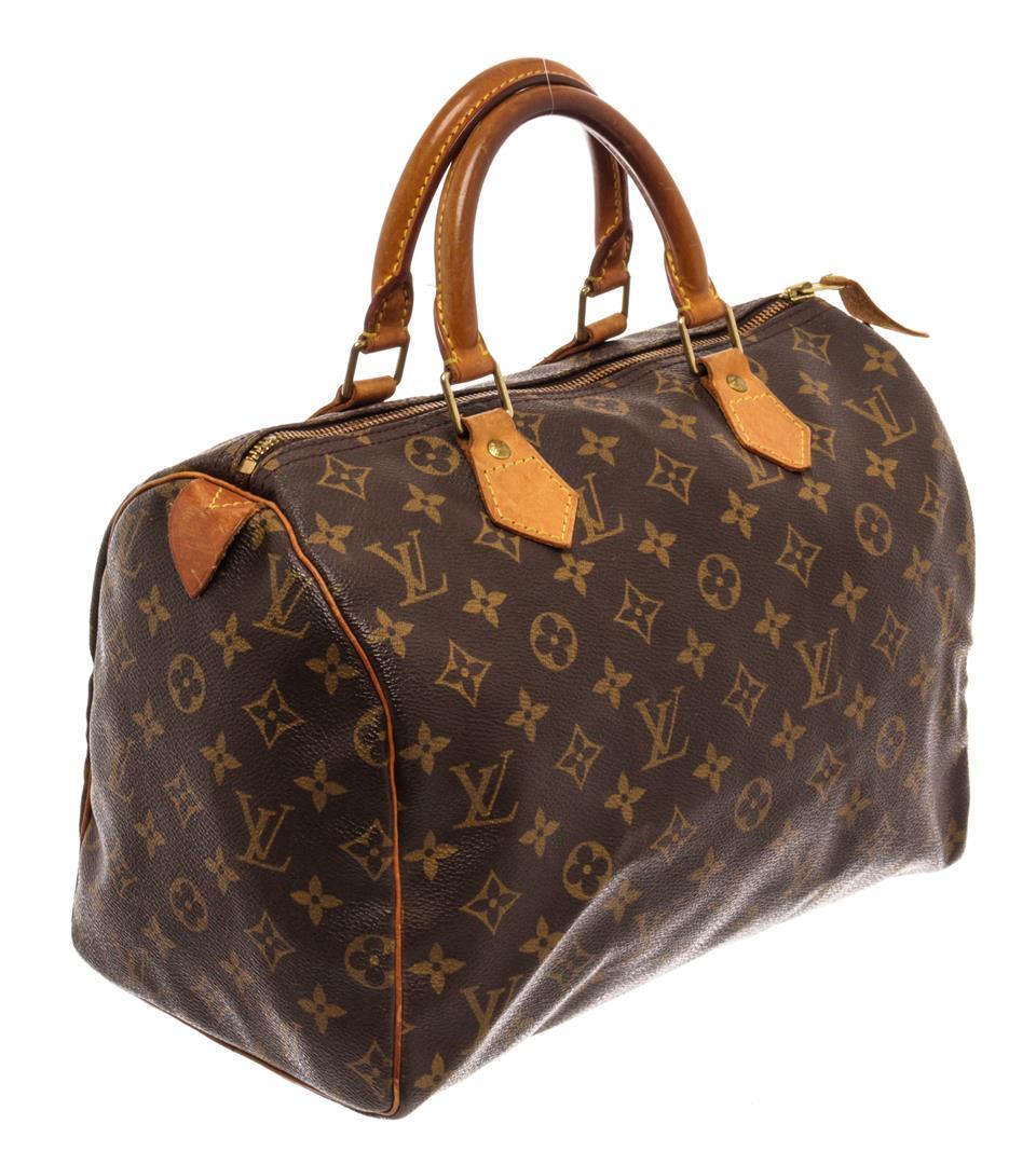 Louis Vuitton Brown Monogram Leather Speedy 30 Satchel Bag