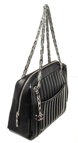 Chanel Black Leather Mademoiselle Shoulder Bag