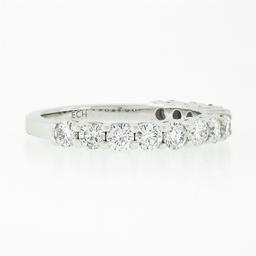 NEW 14k White Gold 1.14 ctw Round Shared Prong Diamond Classic Wedding Band Ring