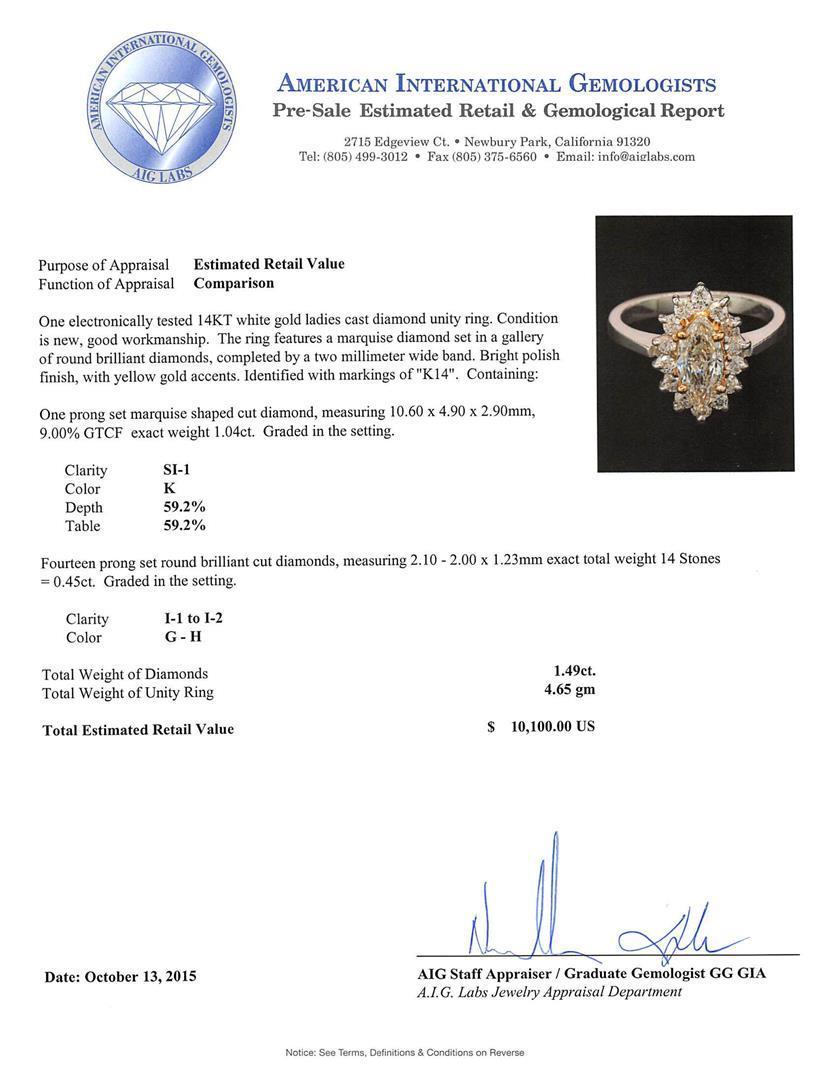 1.49 ctw Diamond Ring - 14KT White Gold