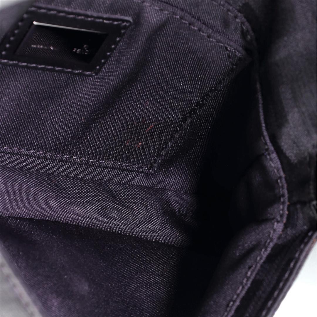 Fendi Black Zucca Canvas Mini Baguette Shoulder Bag