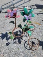 (3) Metal Flower Planters