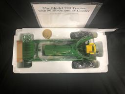 THE MODEL 720 TRACTOR WITH 80 BLADE AND 45 LOADER PRECISION CLASSIC 1/16 SCALE NO. 15165 NIB