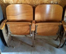 7 Seat Section Wooden Courtroom Gallery Tandem Seating