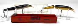 Two Original Rapala Wobblers - jointed