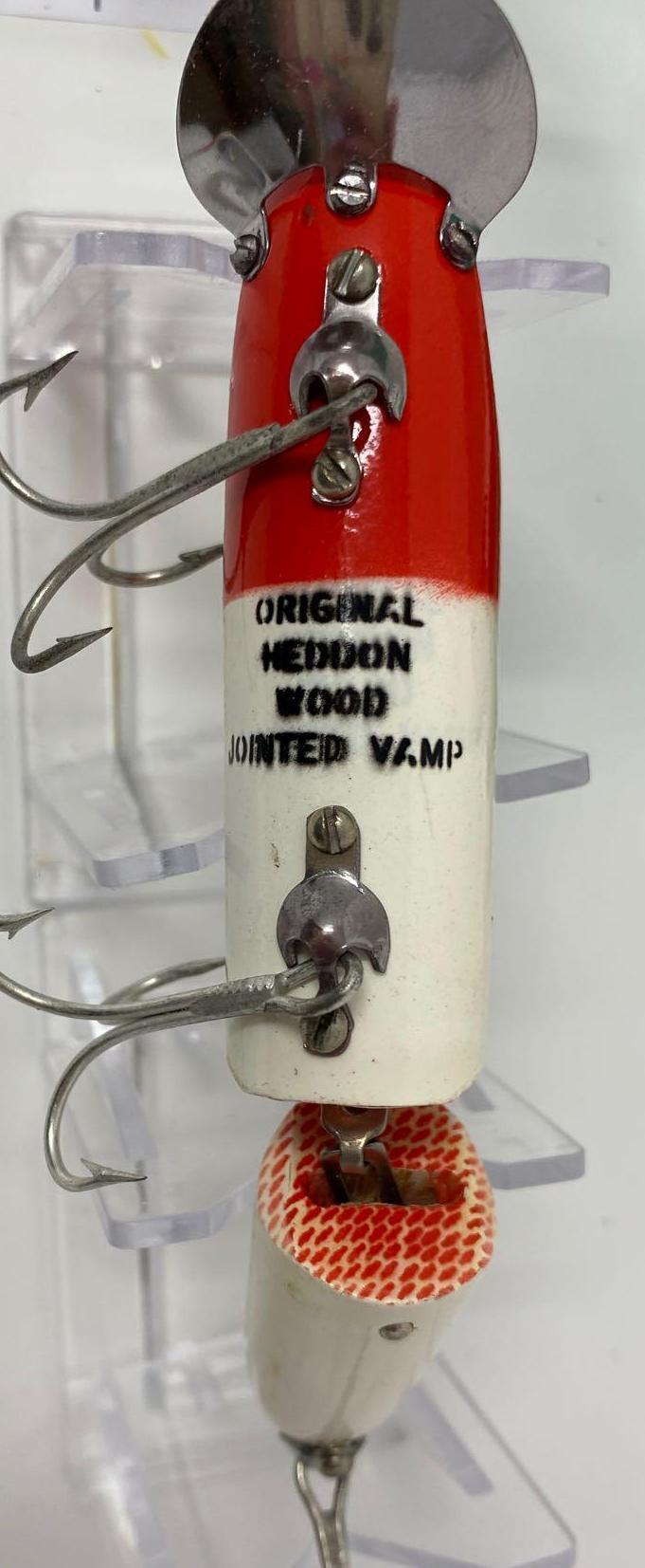 Two Original Heddon Wood Jointed Vamp Lures