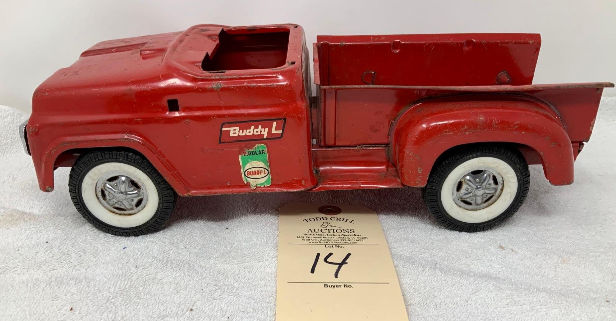 Vintage Buddy L pressed steel red truck