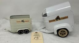 Vintage Tonka Farms and Stables pressed steel horse trailers
