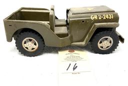 Vintage GR2-2431 Tonka Army pressed steel Jeep