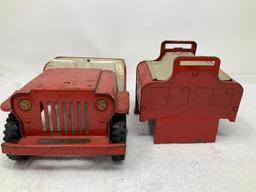 Vintage Tonka red pressed steel jeep