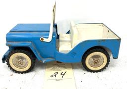 Vintage Tonka pressed steel blue jeep