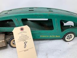 Vintage Structo Transport Co.- Auto Haul pressed steel truck and trailer
