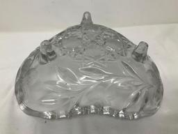 Antique cut glass candy dish with feet