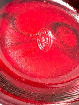 Vintage red Fenton candy dish