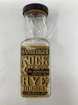 Antique instant coffee jar and Rock and Rye Jar
