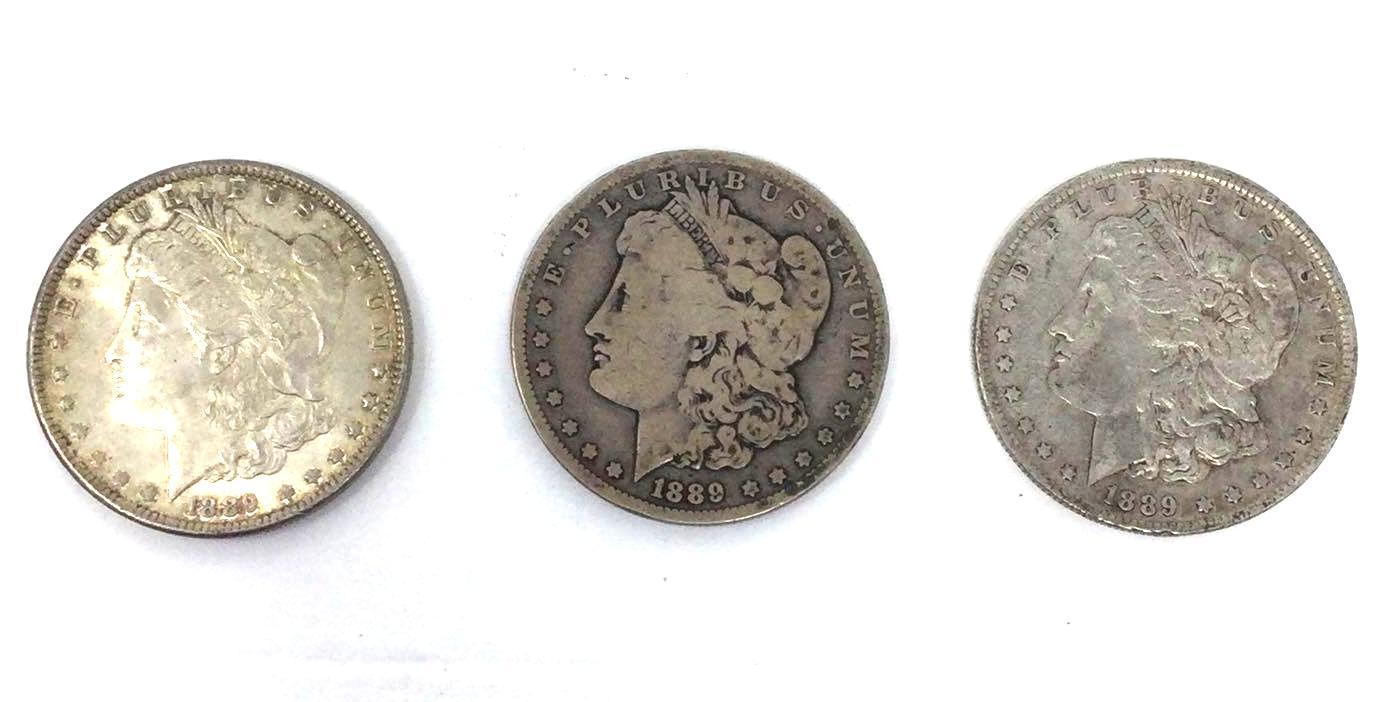 1889 Morgan Silver Dollars (3)