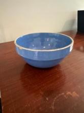 BLUE POTTERY BOWL 11 INCH