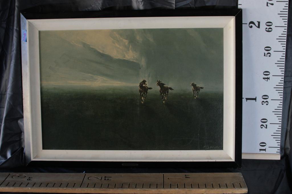 36x25 Framed Art by Mario Bordi "Freedom of the Plains"