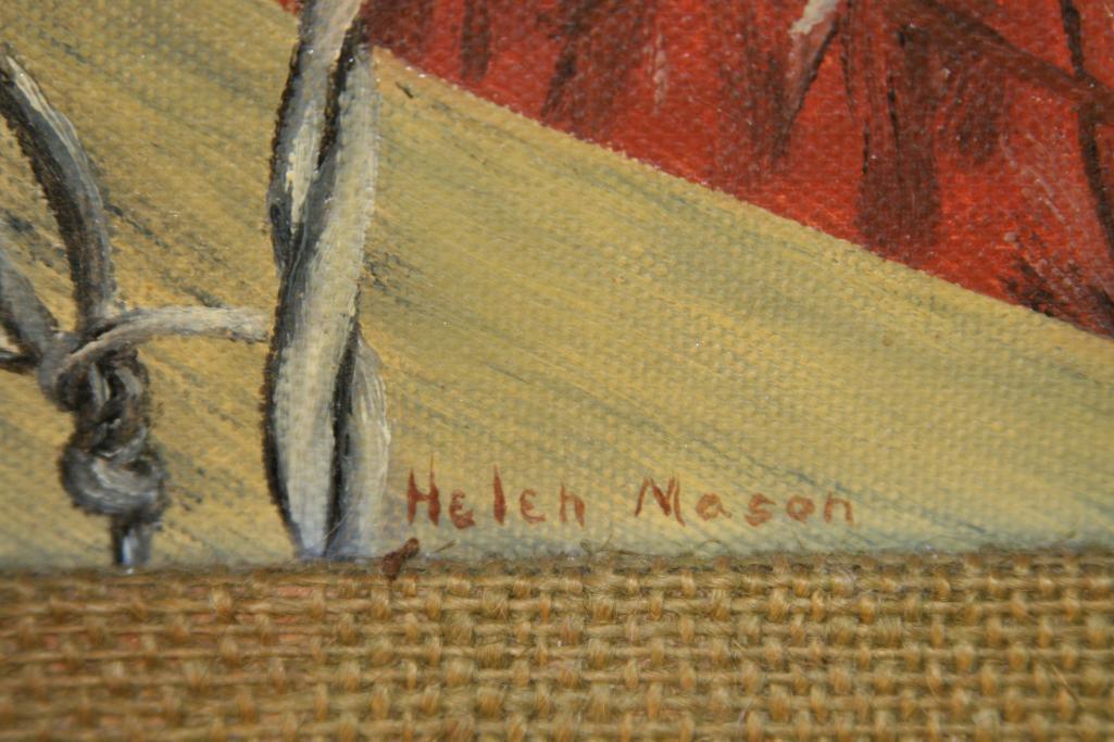 17x21" Oil Painting by Helen Mason " Confined Thoughts" 1969