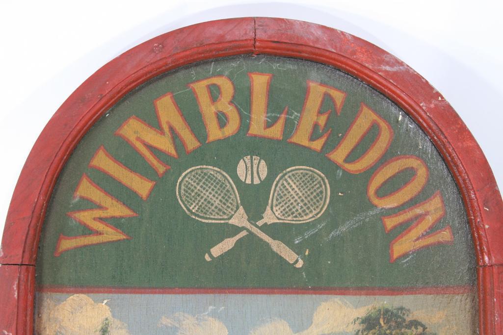 Wooden Wimbledon Tennis Club Sign 24 tall 16 wide