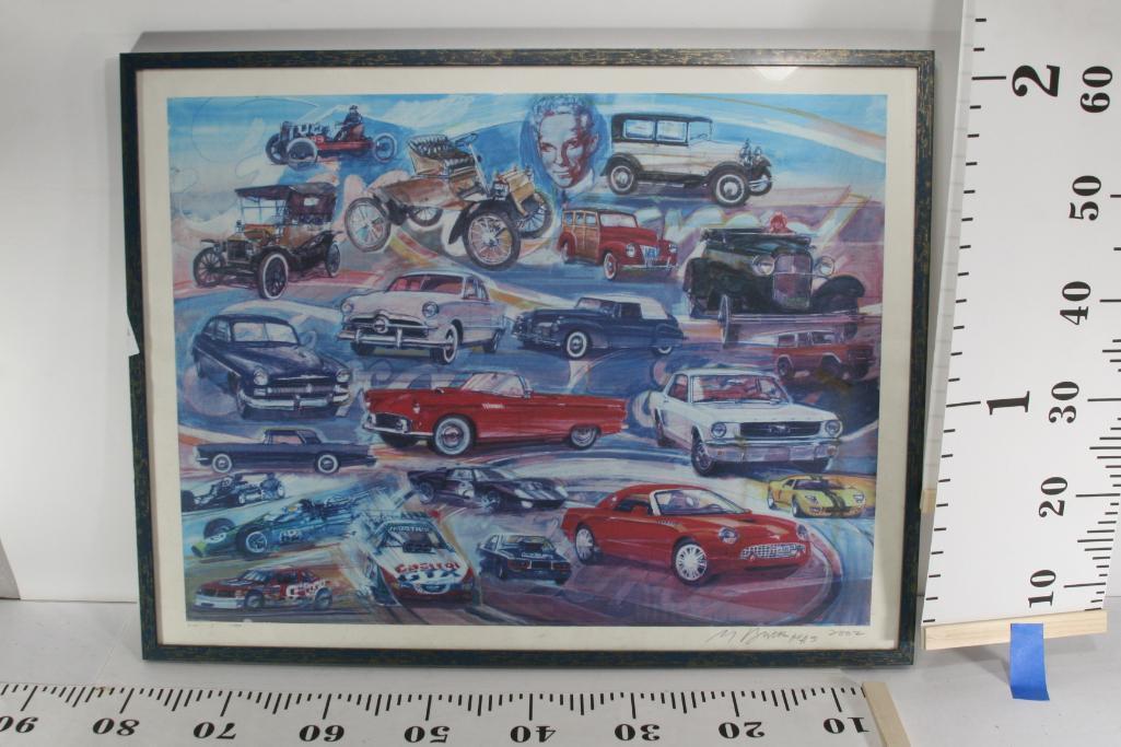 Decorative Drawing of the Evolution of Cars 31 wide 24 tall