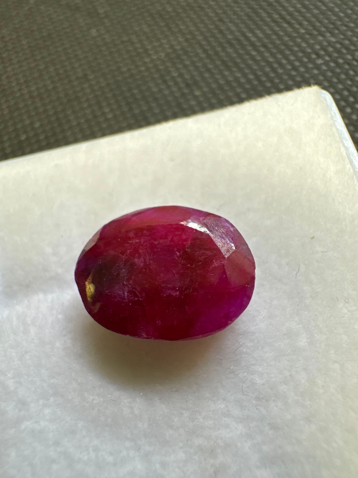 Oval Cut Red Ruby Gemstone 7.65ct