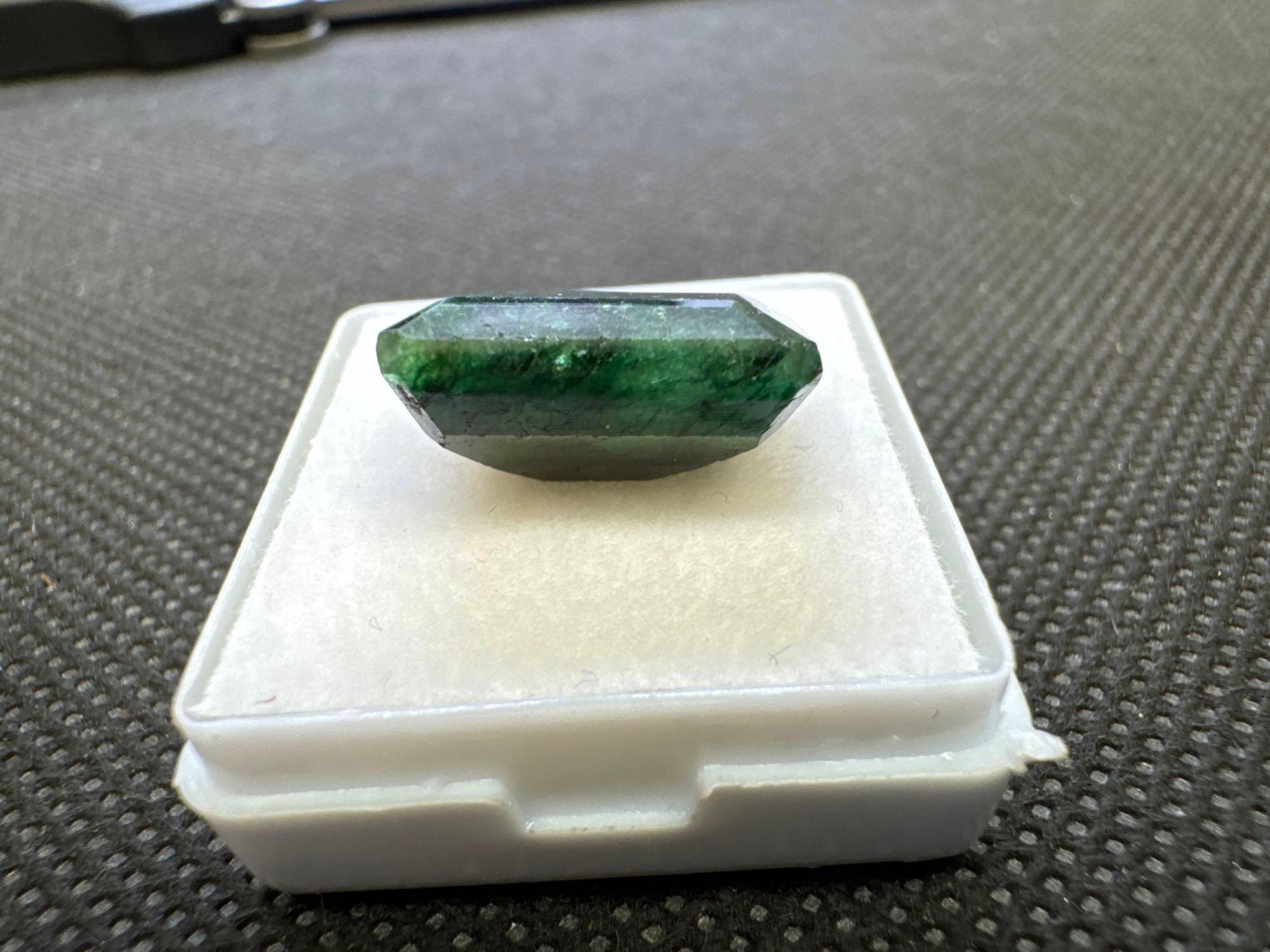 Emerald Cut Deep Forest Green Emerald Gemstone Amazing Color 12.65ct