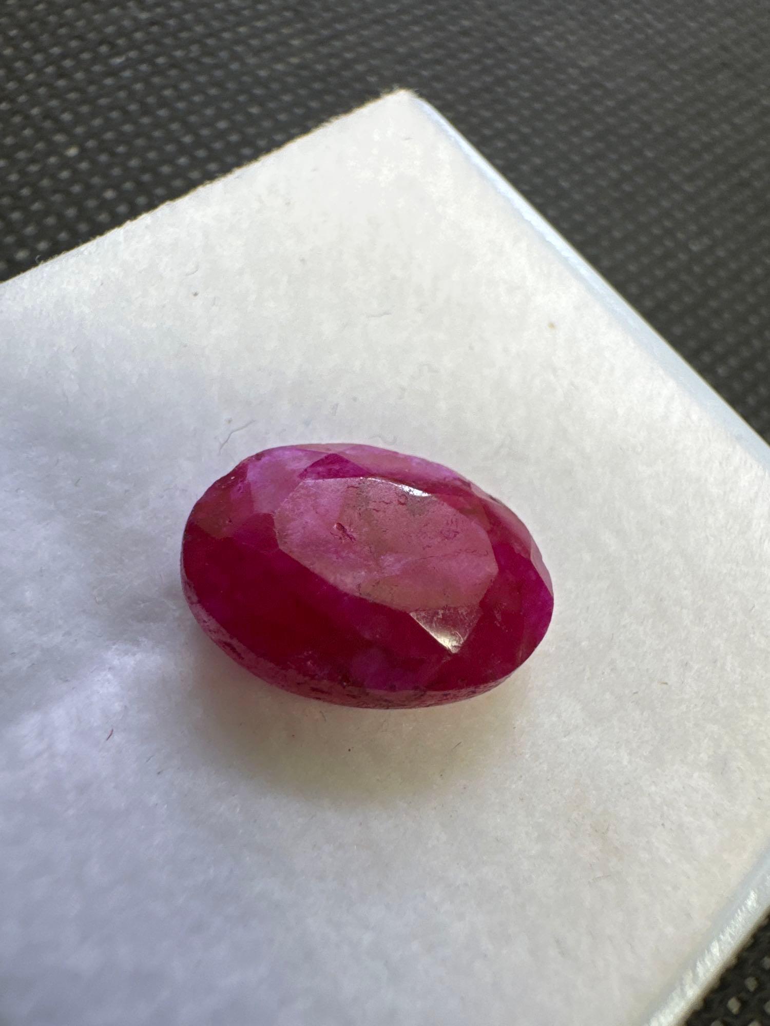 Oval Cut Red Ruby Gemstone 4.90ct