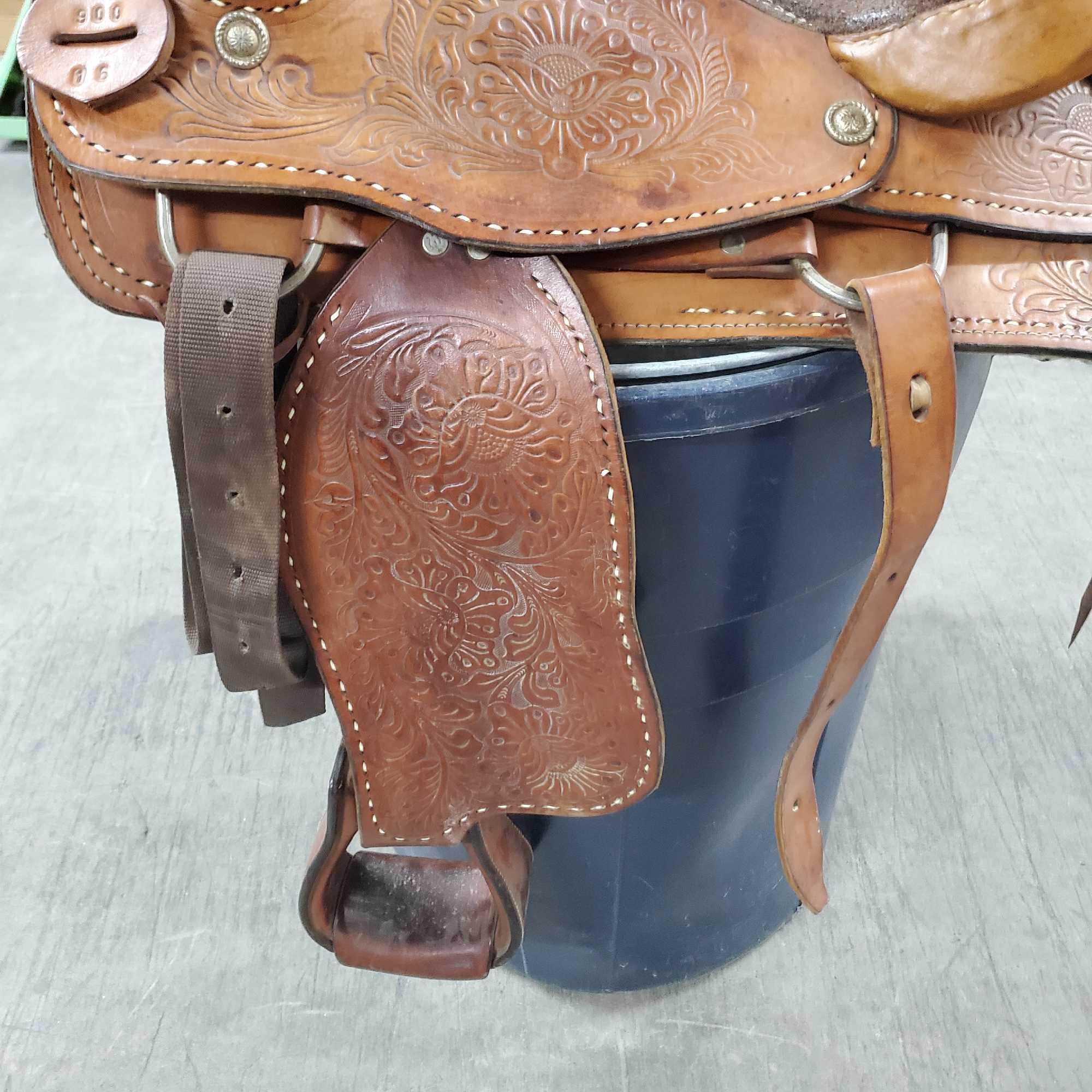 16in 900 western horse saddle brown leather