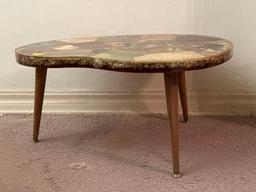 Mid-Century Modern Handmade Kidney Shaped Geode Slice Coffee Table