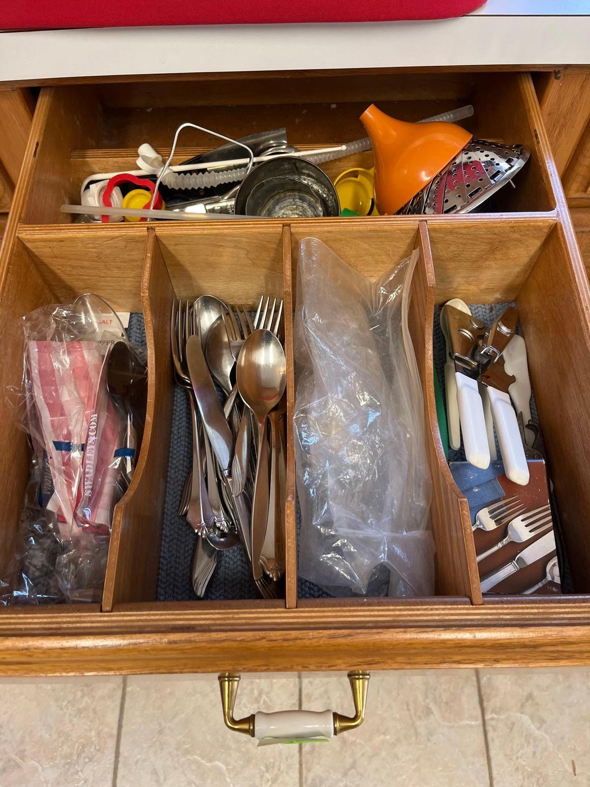 kitchen utensils and silver ware