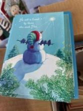 Snow man pillow, Christmas cards and tea set