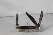Schrade Old Timer large stockman with 3.0 inch main blade. Saw cut Delrin scales.