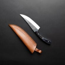D2 Steel Bushcraft Knife with 6 1/2" blade and leather sheat.New in box