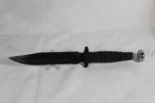 Tomahawk Combat Bowie with 6.75 inch blade. Rubber handle. Cordura sheath. Good condition. Taiwan.