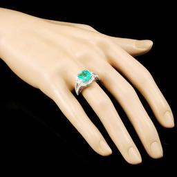 18K Gold 2.26ct Emerald & 1.07ctw Diamond Ring