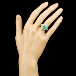 18K Gold 2.26ct Emerald & 1.07ctw Diamond Ring