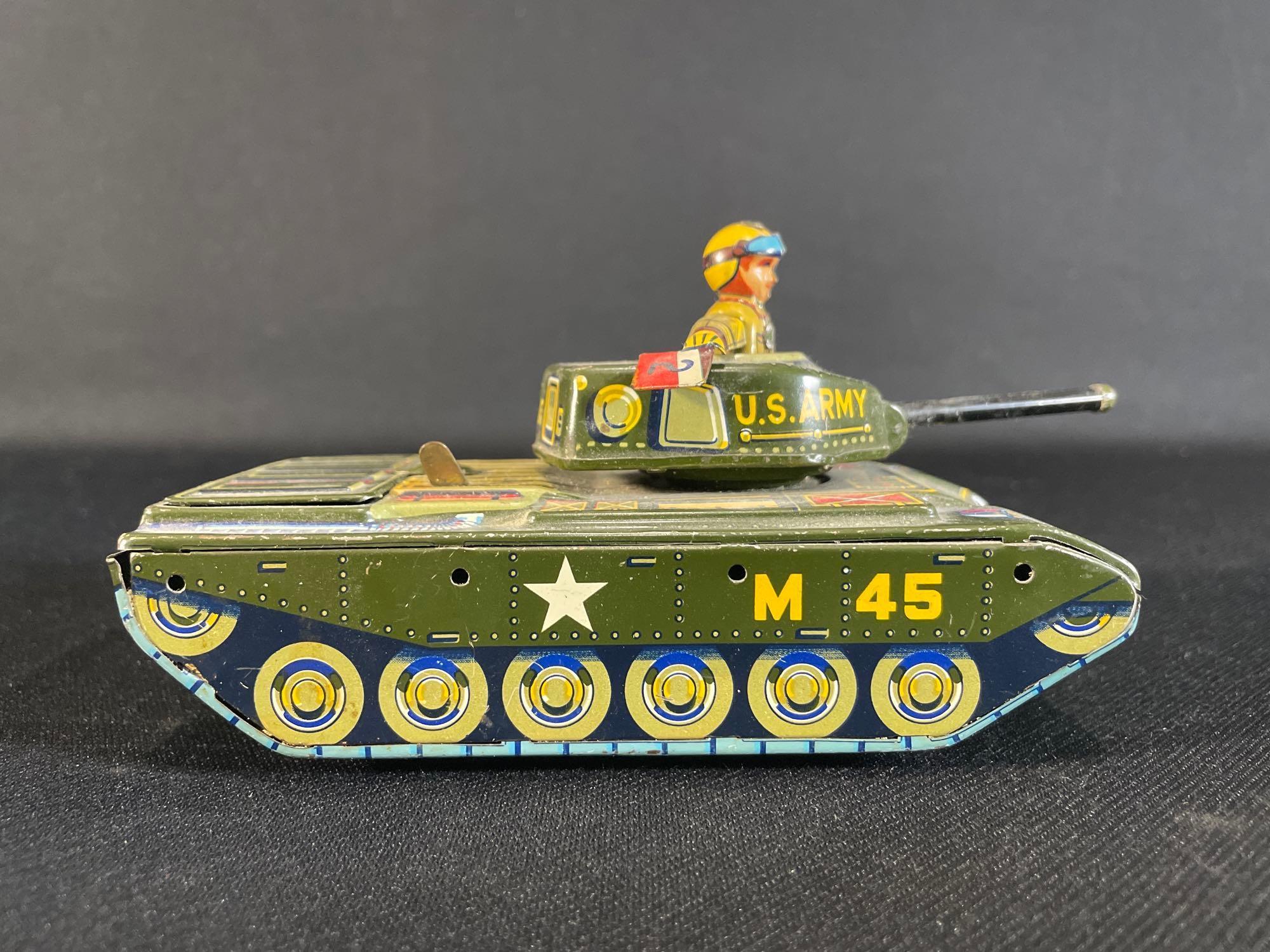 Yonezawa U.S. Army M45 Tin Litho Battery Operated Tank