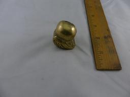 Paper Weights Elephant and Brass Owl Brass Owl