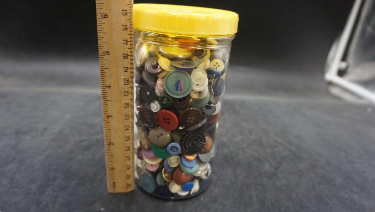 Glass Container W/ Buttons