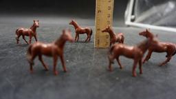 7 - Brown Toy Horse Figurines